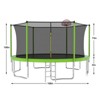 VisioGear 14FT Trampoline with Safety Enclosure Net, Trampoline with Basketball Hoop, Green, 168"*168"*108" - 3 of 4