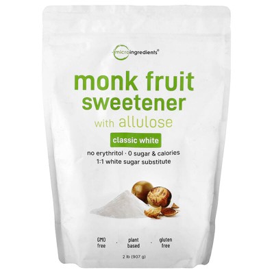 Micro Ingredients, Monk Fruit Sweetener with Allulose, Classic White, 2 lb