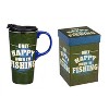 Evergreen Beautiful Only Happy When I'm Fishing Ceramic Travel Cup with Lid - 5 x 4 x 7 Inches - 2 of 4