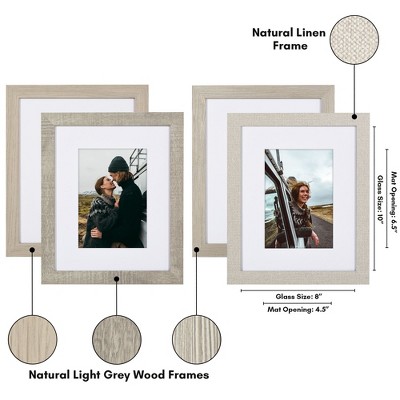 Rustic Farmhouse 8x10 Picture Frame Set with Mat - 4 Pack