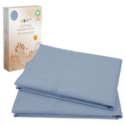 100% Organic Cotton Pillowcase Set, Percale- California Design Den