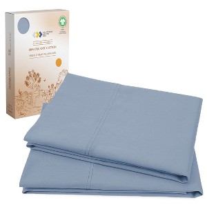 100% Organic Cotton Pillowcase Set, Percale- California Design Den - 1 of 4