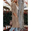 Women's Oversized Long Cardigan Sweaters Fall Outerwear Cable Knit Open Front Longline At Knee Cardigan Sweaters with Pockets - 3 of 4