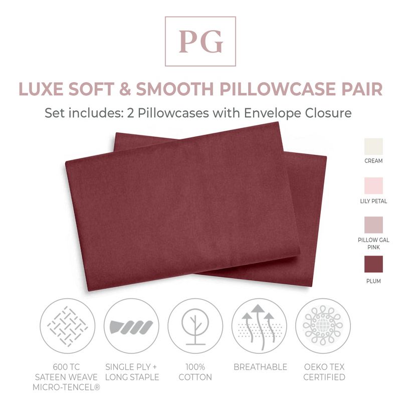 Luxe Soft & Smooth 100% Tencel Pillow Case Set, 2 of 4