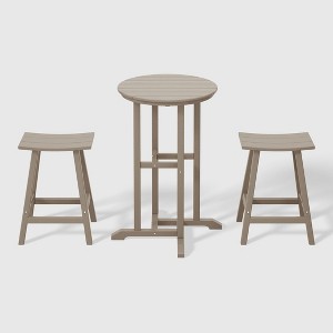 WestinTrends Malibu All Weather HDPE Outdoor Patio Counter Height Bistro Set (3-Piece) - 1 of 4