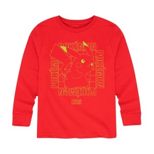 Boys' - Pokémon - Pikachu Neon Battle Mode Long Sleeve Graphic T-Shirt - 1 of 4
