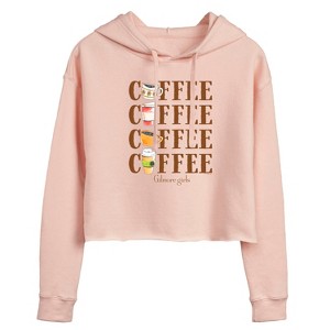 Women's - Gilmore Girls - Coffee Repeated Cropped Graphic Hoodie - 1 of 2