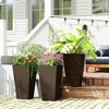 Outsunny 28" Tall Plastic Planters, 3-Pack, Large Taper Outdoor & Indoor Plastic Garden Flower Pots, for Entryway, Patio, Yard - 3 of 4
