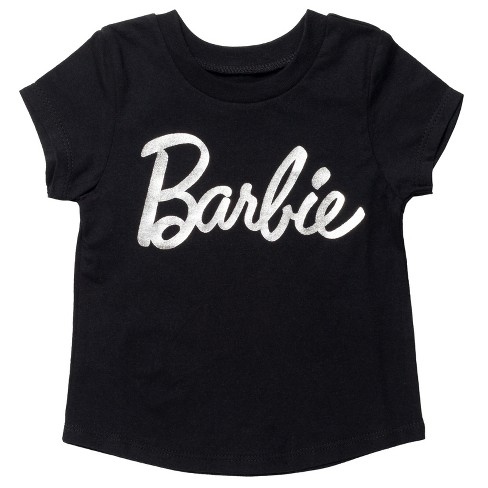 Barbie Big Girls Fashion Pullover Graphic T-shirt Black / Silver 14-16 :  Target