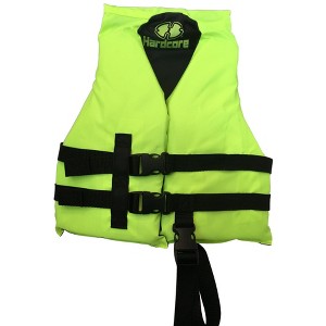 Hardcore life jacket paddle vest; Coast Guard approved Type III PFD life vest flotation device; Jet ski, wakeboard, kayak - 1 of 4