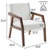 CENGHU Solid Wooden Mid-Century Modern Accent Chair, Linen Fabric Reading Chair, Upholstered Arm Chair for Living Room, Bedroom - 3 of 4