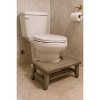 HomeRoots 8" Gray Solid Teak Bathroom Toilet Stool - 2 of 4