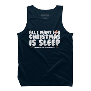 Men's Design By Humans All I Want For Christmas Is Sleep By Thingsandthings Tank Top - 1 of 3