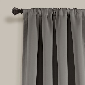 Lush Décor Insulated Rod Pocket Room Darkening Window Curtain Panels Dark Gray 52X84 Set - 1 of 4