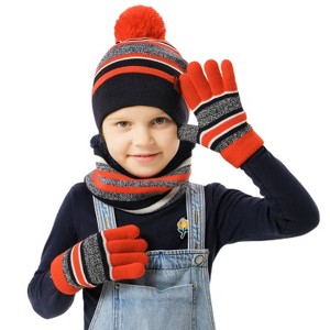 NPolar Winter Kids  Beanie Hat and Glove Scarf Set Beanie Neck Warmer Mittens for 4-7-Year-Old Kids - 1 of 4