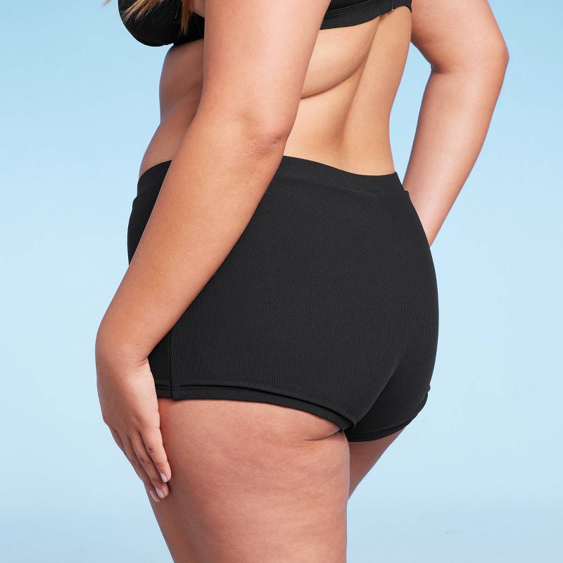 Women's Ribbed Low-Rise Short Bikini Bottom - Wild Fable™, 5 of 10
