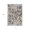 Gray and Beige Abstract Power Loom Area Rug - 3 of 4