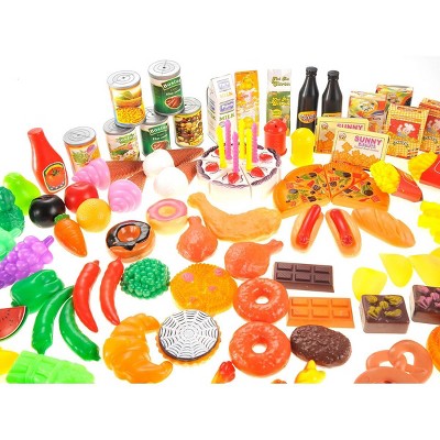 Insten 130 Piece Deluxe Pretend Play Toy Food Assortment Set for Kids and Toddlers