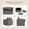 Swivel Chair, 35 Inch Upholstered Swivel Accent Chair with Back Support Pillow, Modern Square Armchair, Fully Assembly Reading Chair - 3 of 4