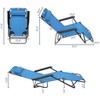 homfan Premium Folding Chaise Lounge - Deluxe Sun Lounger 8-Position Adjustable Outdoor Recliner with Padded Headrest, Lightweight & Portable, Blue - 3 of 4