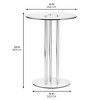 iDesign Round Pedestal Drink Table for Small Spaces - Clear/Chrome - 3 of 4