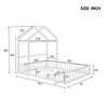 NicBex Twin/Full Size Kids Montessori Bed with Detachable House Shape Headboard,Floor Bed with Kids Dress Up Rack and Fence,Toddler bed for Bedroom - 3 of 4