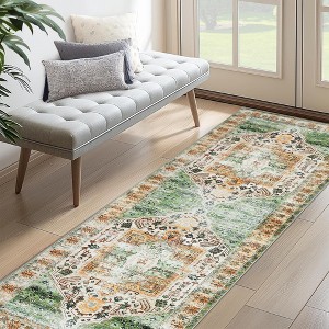 COZONY Washable Area Rug for Living Room, Vintage Distressed Accent Carpet, Non-Slip, Low Pile, Stain Resistant - 1 of 4
