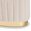 Kirana Velvet Upholstered Ottoman with Gold PU Leather Base - Baxton Studio: Glamorous, No Assembly Required - 4 of 4