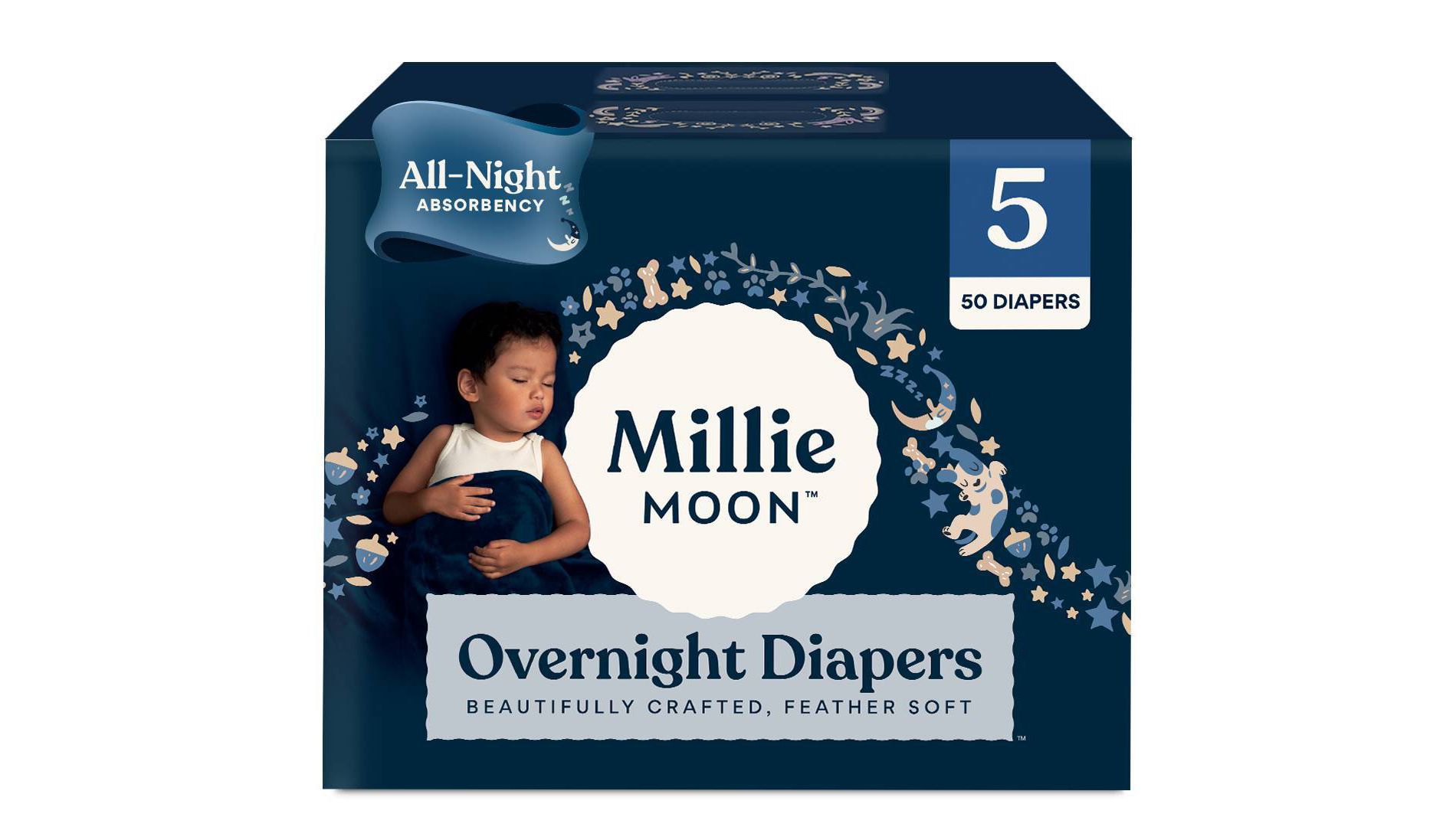 Millie Moon Overnight Diapers - Size 5 - 50ct