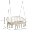 2-Person Macrame Porch Swing Chair with Cushion, Boho Hanging Swing Seat for Indoor/Outdoor Use - 3 of 4