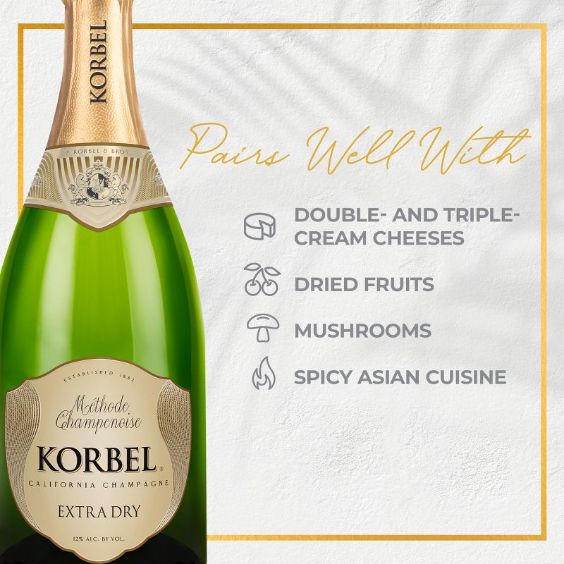 Korbel Extra Dry Sparkling Wine - 750ml Bottle, 5 of 12