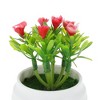 Unique Bargains Artificial Tree Ribbed Pot 7-Head Solid Rose Orange Plastic 3.15"x3.15"x3.15" 1 Pcs - 4 of 4