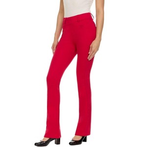 ZayWay Women's Stretch Bootcut Dress Pants with Pockets - Wear to Work - Ponte Treggings - 1 of 4