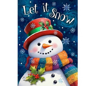 Briarwood Lane House Flag 40x28 For Outdoor Friendly Winter Snowman For Winter House Flag - 1 of 4