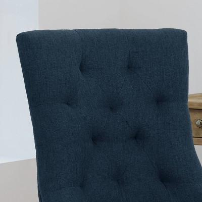 Navy Blue Tufted Fabric Adjustable Swivel Office Chair