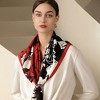 Anna-Kaci Women's Floral Print Square Scarf with Silky Fabric Lightweight Accessory for Layering and Styling - 3 of 4