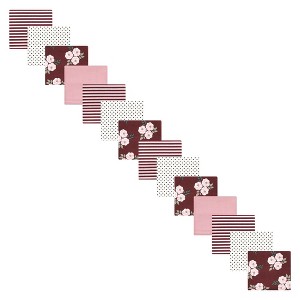 Hudson Baby Infant Girl Cotton Flannel Receiving Blankets Bundle Set, Burgundy Floral, One Size - 1 of 2