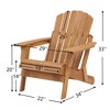 JUJABU Oversized Wooden Folding Adirondack Chair with Pre-Assembled Backrest and SeatBoard - 4 of 4