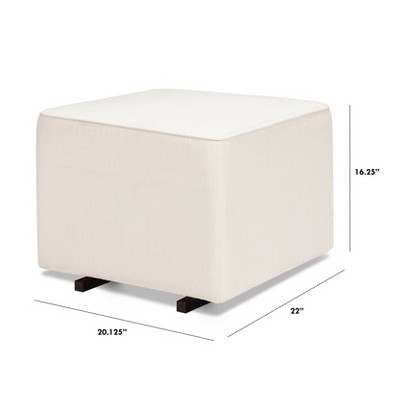 Performance Cream Linen Universal Gliding Ottoman