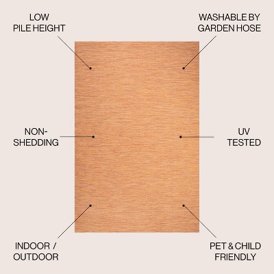 Ethan Modern Flatweave Solid Orange 6' Square Synthetic Rug