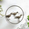 SPI Home Sandpiper Wall Art – Coastal Bird Metal Sculpture in Bronze Finish, 20" x 20" Nature-Inspired Round Wall Accent - 3 of 3