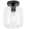 Elegant Lighting Collier 1 light Black and Clear glass Flush mount - 4 of 4