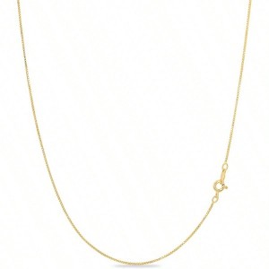 1mm Box Chain Necklace, for Women, Rose Chain Made in Italy Offered in a range of lengths from 15 to 30 inches - 1 of 4