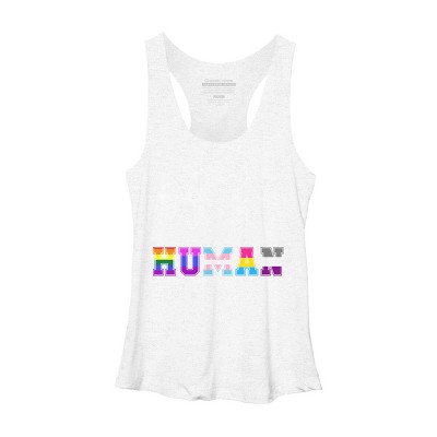 Adult Design By Humans We Are All Human Pride Motto By corndesign Racerback Tank Top