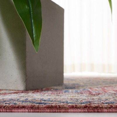 Navy and Rust Hand-Knotted Synthetic 8' x 10' Area Rug