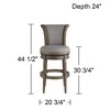 55 Downing Street Oliver 30 3/4" High Ash Gray Fabric Scroll Back Swivel Bar Stool - 4 of 4