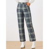 INSPIRE CHIC Women's Plaid Elastic Waist Casual Work Office Long Pants - 2 of 4