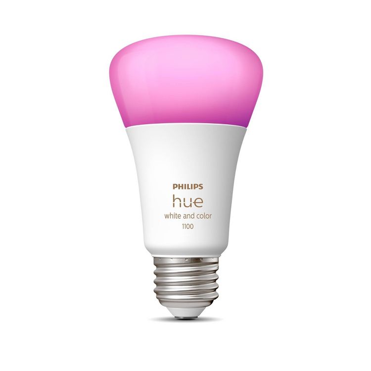 Philips Hue A19 75W Smart LED Bulb: Multicolored, Dimmable, Smartphone App Controlled, Energy Star Certified, 1100 Lumens, 2 of 8