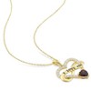 EVERLY JEWELRY | Yellow Plated Sterling Silver 2 1/2 CT TGW Red and White Cubic Zirconia Infinity Heart Pendant with Chain, 18 inc - 4 of 4