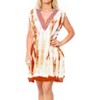 HAPPY BAY Women's Summer Vacation Beachwear Mini Swimsuit Cover Ups Mini Beach Loose Dress Swing Dresses Large-X-Large Orange Tie Dye Design - 2 of 4